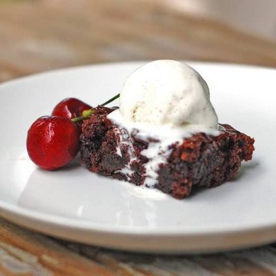 Roasted Cherry Brownies