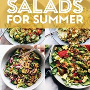 Healthy summer salad recipe collage.